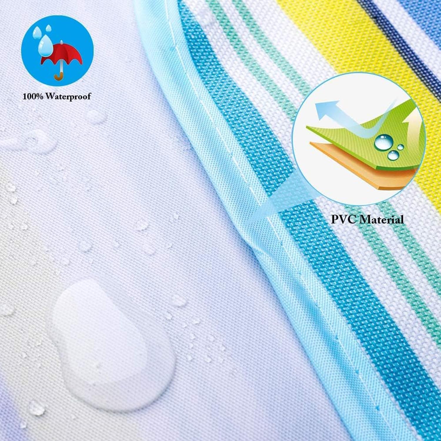 Outdoor Foldable Beach Picnic Mat/Camping mat Polyester, Waterproof & Sand Proof - 5X6.5 Feet Floral Blue (2 Person) image 5