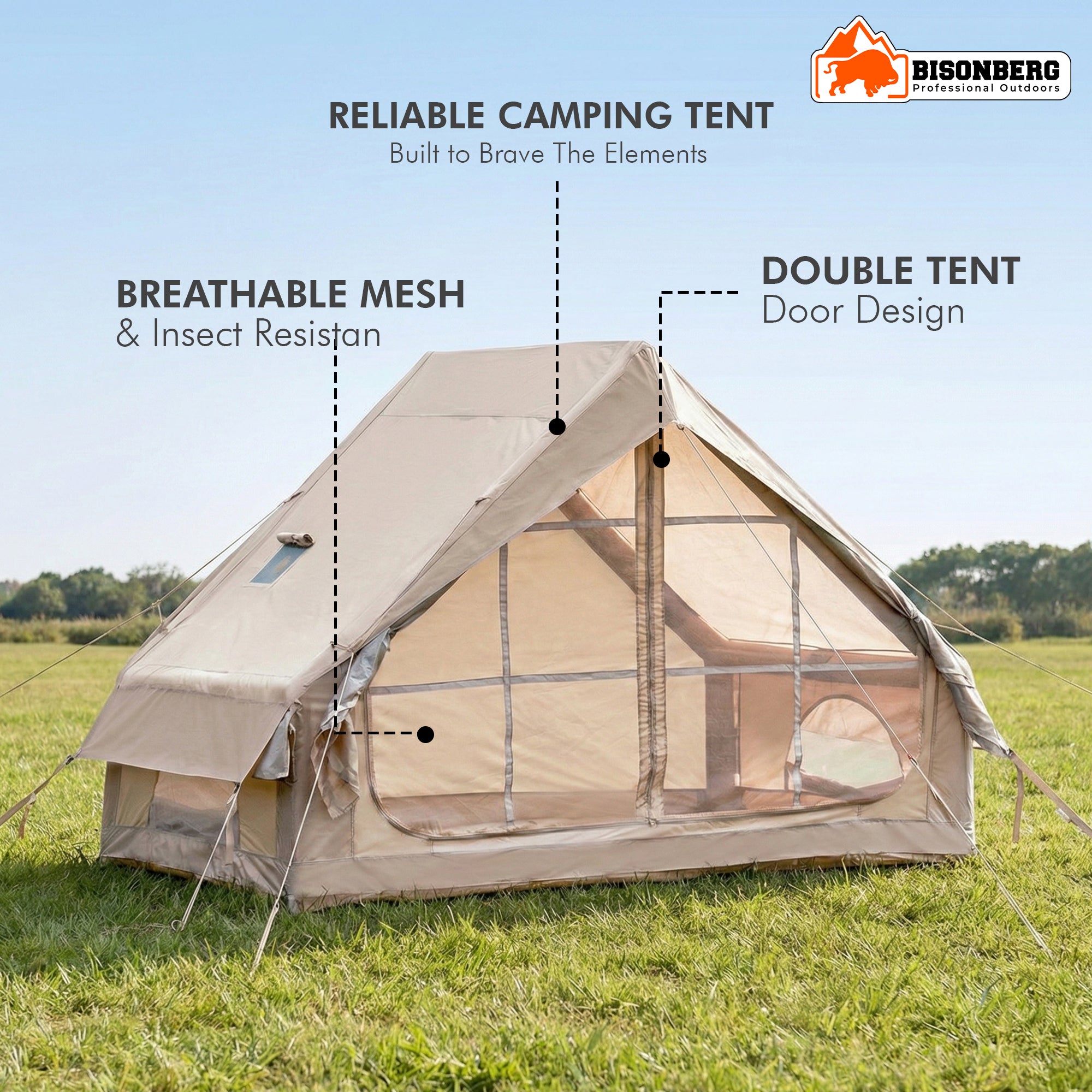 Inflatable Camping Tent – Waterproof Large Outdoor Family Shelter image 1