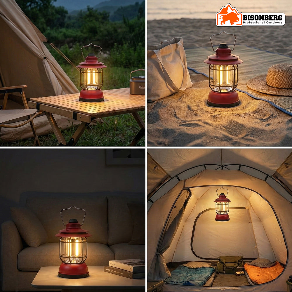 Rechargeable Vintage Camping Lantern – COB LED Outdoor Light image 5