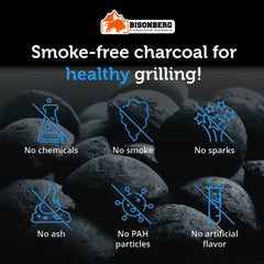 Bisonberg BBQ Charcoal Briquettes – 1KG | Long-Lasting Heat for Outdoor Grilling & BBQ image 1