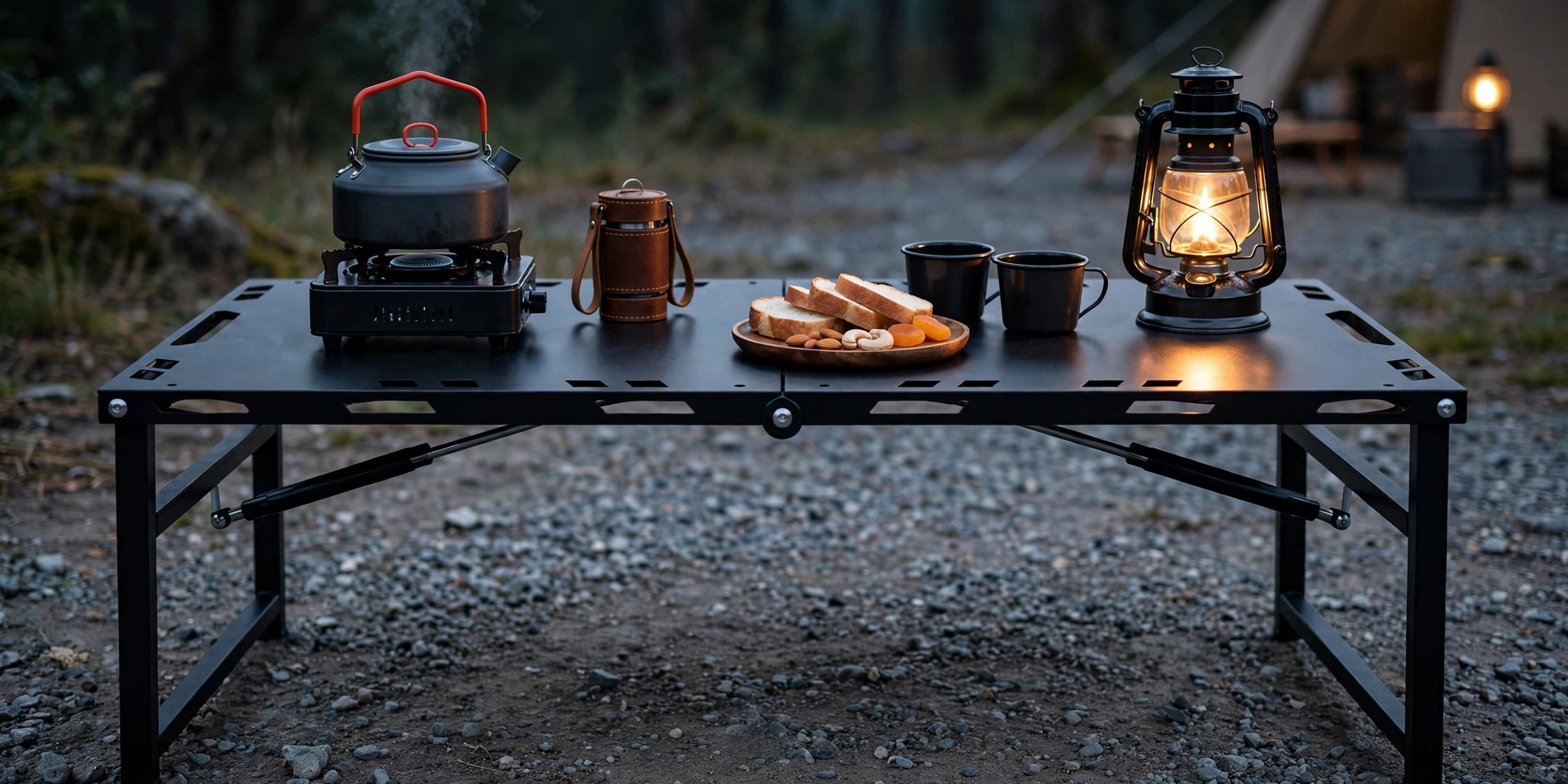 BISONBERG Portable Folding Camping Table|Heavy-Duty Outdoor Folding Table