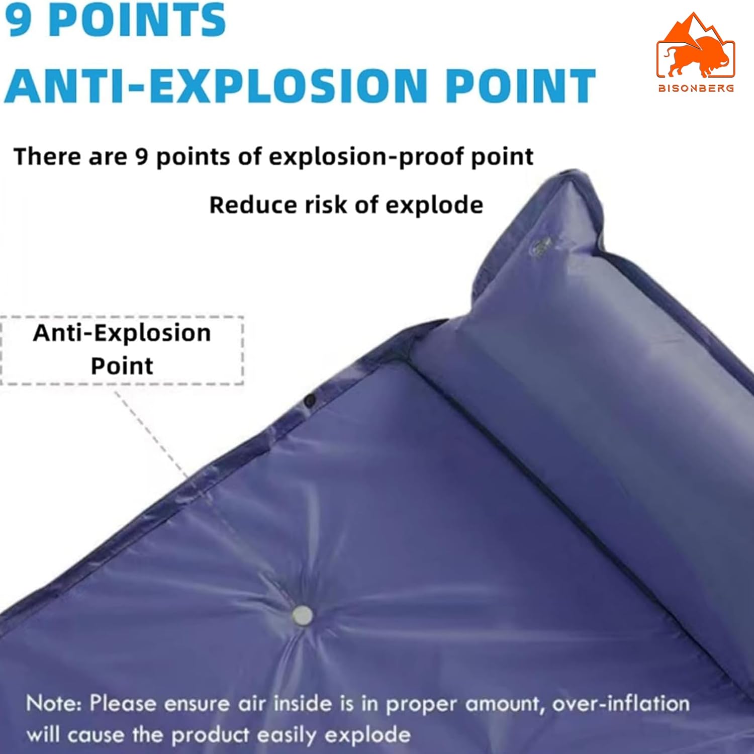 Camping Outdoor Single Foldable Roll Up Memory Foam Sleeping Pad Air Bed Self Inflatable Camping Mattress for Tent, Multicolour image 4