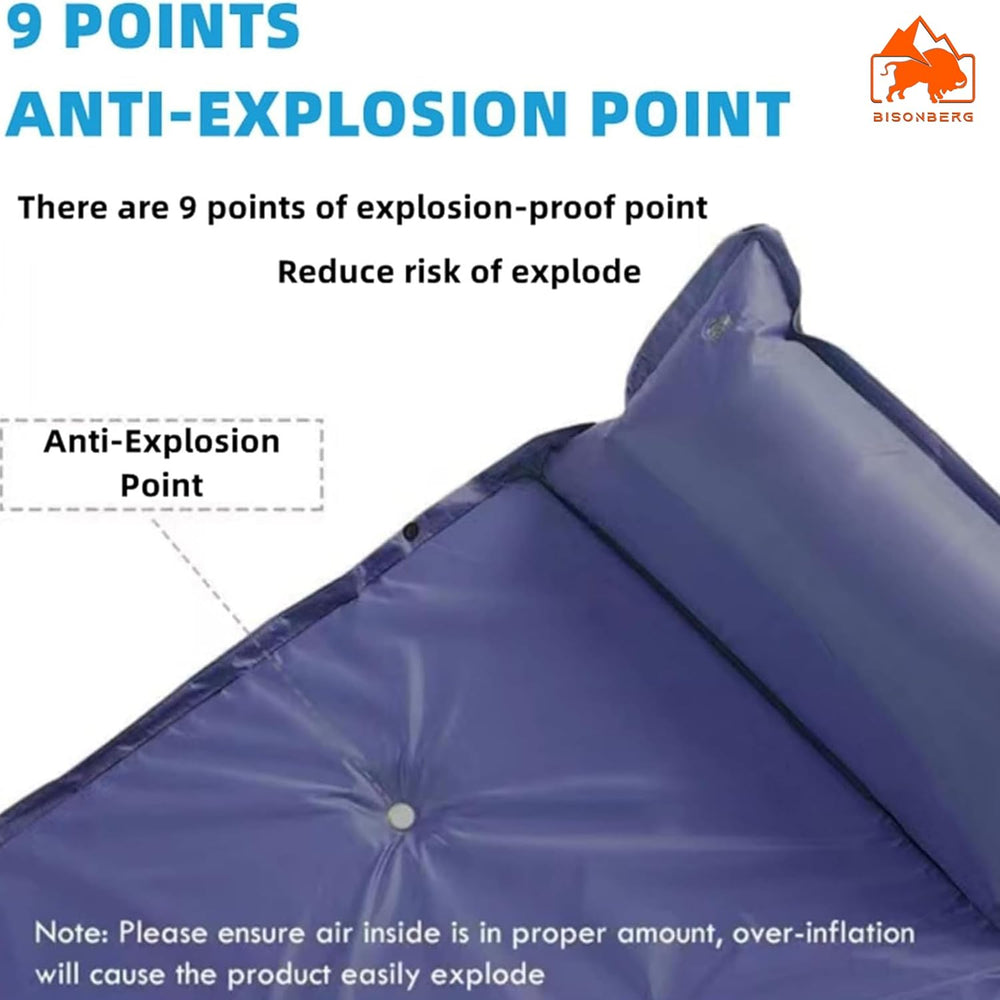 Camping Outdoor Single Foldable Roll Up Memory Foam Sleeping Pad Air Bed Self Inflatable Camping Mattress for Tent, Multicolour image 4