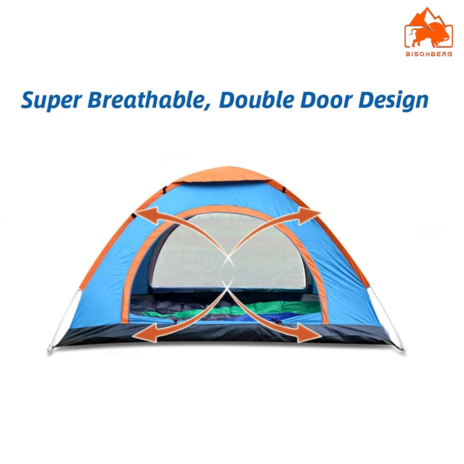 Portable Tent for Camping/5-10 Minutes Easy Setup/Waterproof Tent for Camping/Ideal for Outdoor Picnic, Hiking, Trekking - Ideal for 3-4 Persons image 6