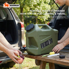 12L Portable Water Container with Spout & Dual Handles – Heavy-Duty Outdoor Water Can (Green) image 2