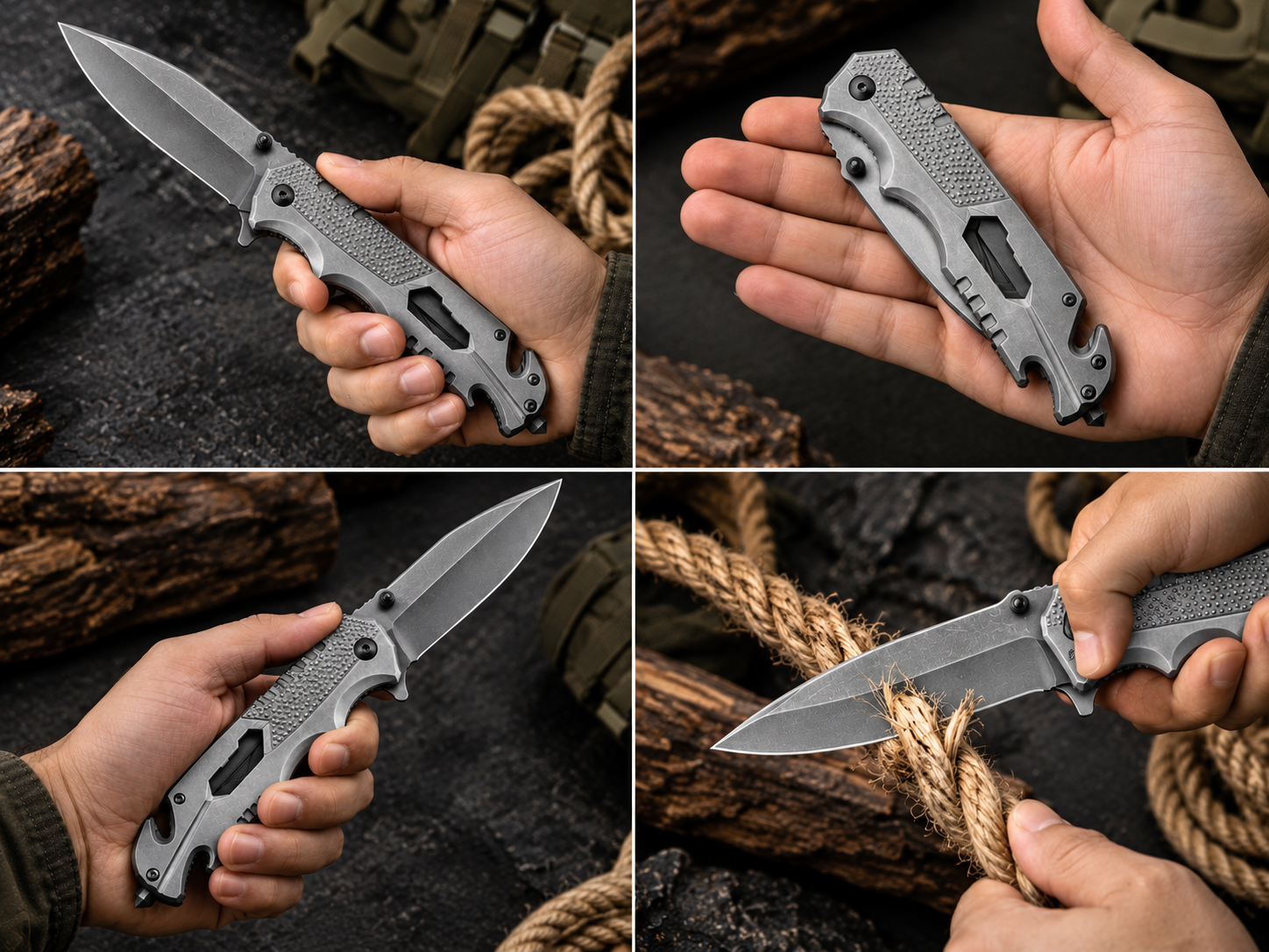 BISONBERG|Premium Multi-functional Rescue Folding  Pocket knife for camping,hiking, and outdoor|