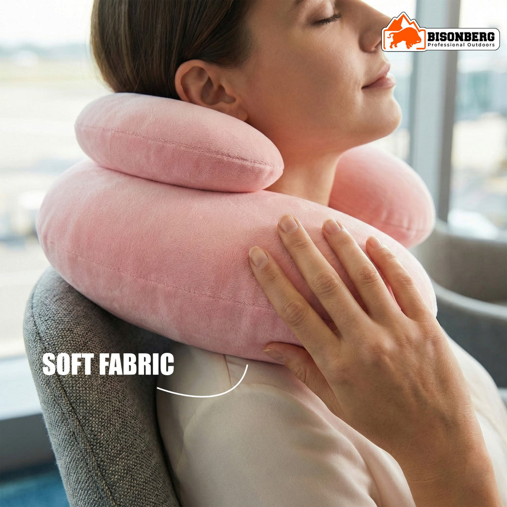 Ergonomic Memory Foam Travel Neck Pillow for Airplane, Car & Office – Soft U-Shape Cervical Support Cushion image 1