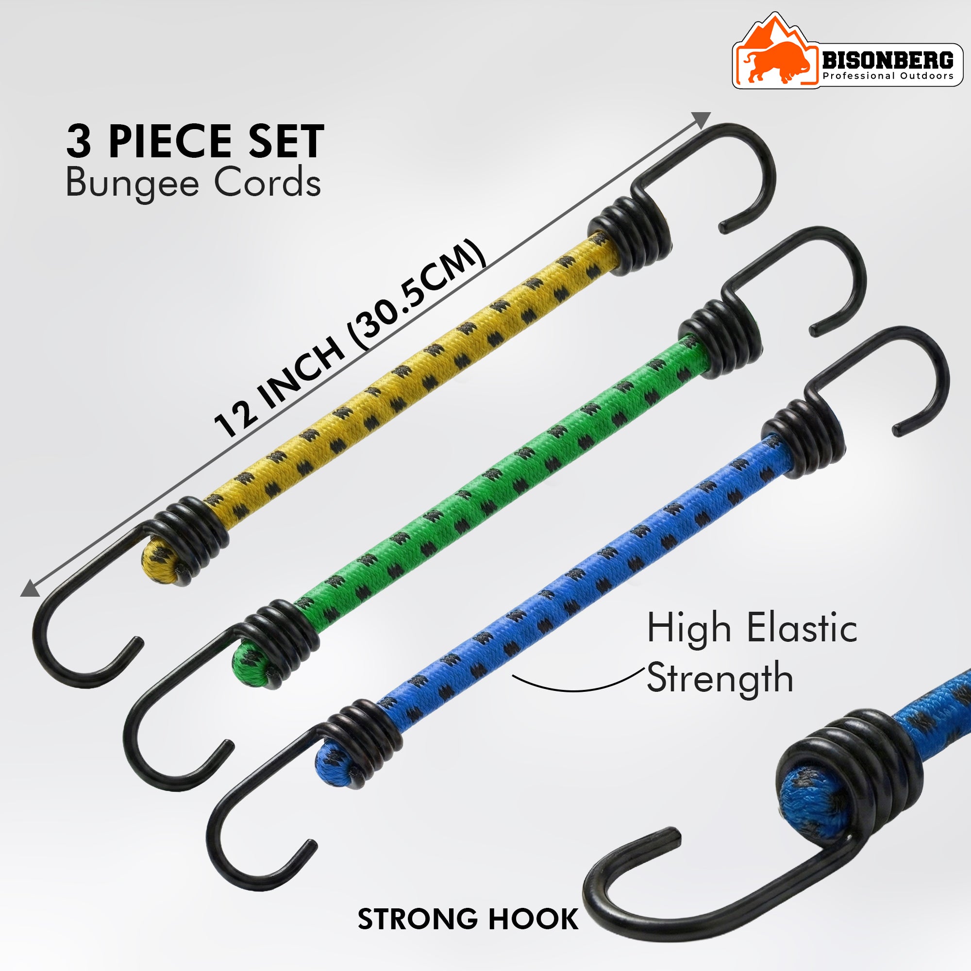 Heavy-Duty Elastic Bungee Cords with Hooks – Multi-Color Tie-Down Straps image 5