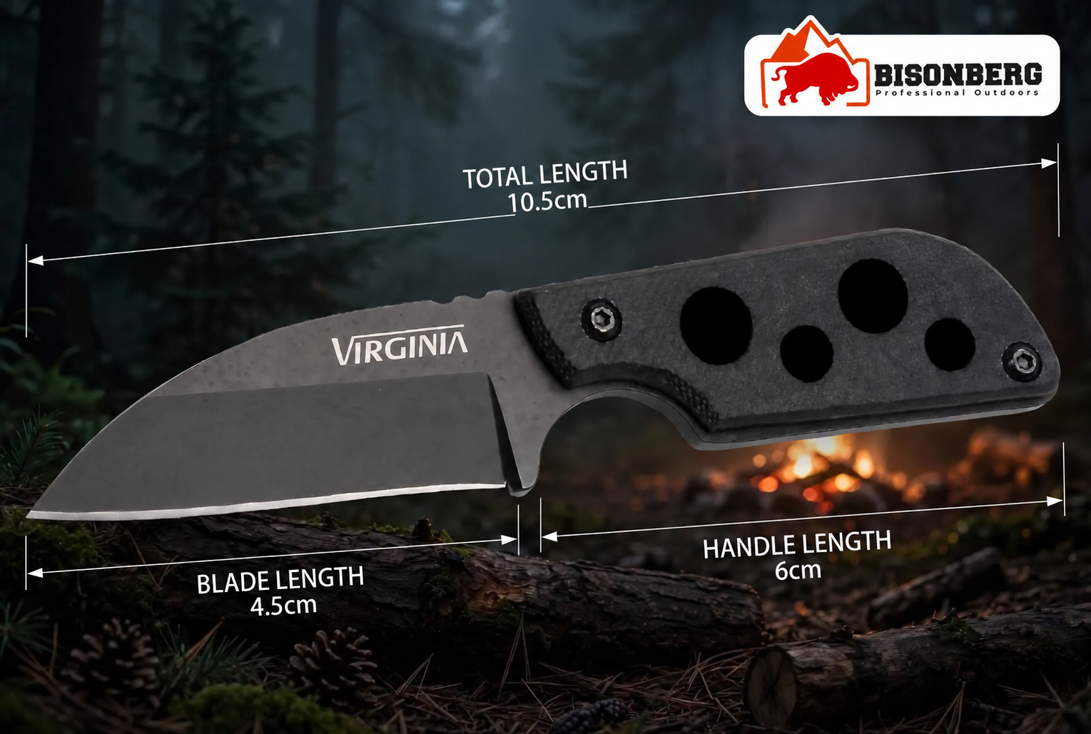 Bisonberg l Professional Refurbished  Fixed Blade Pocket Mini Knife  | Outdoor Camping & Survival Knife