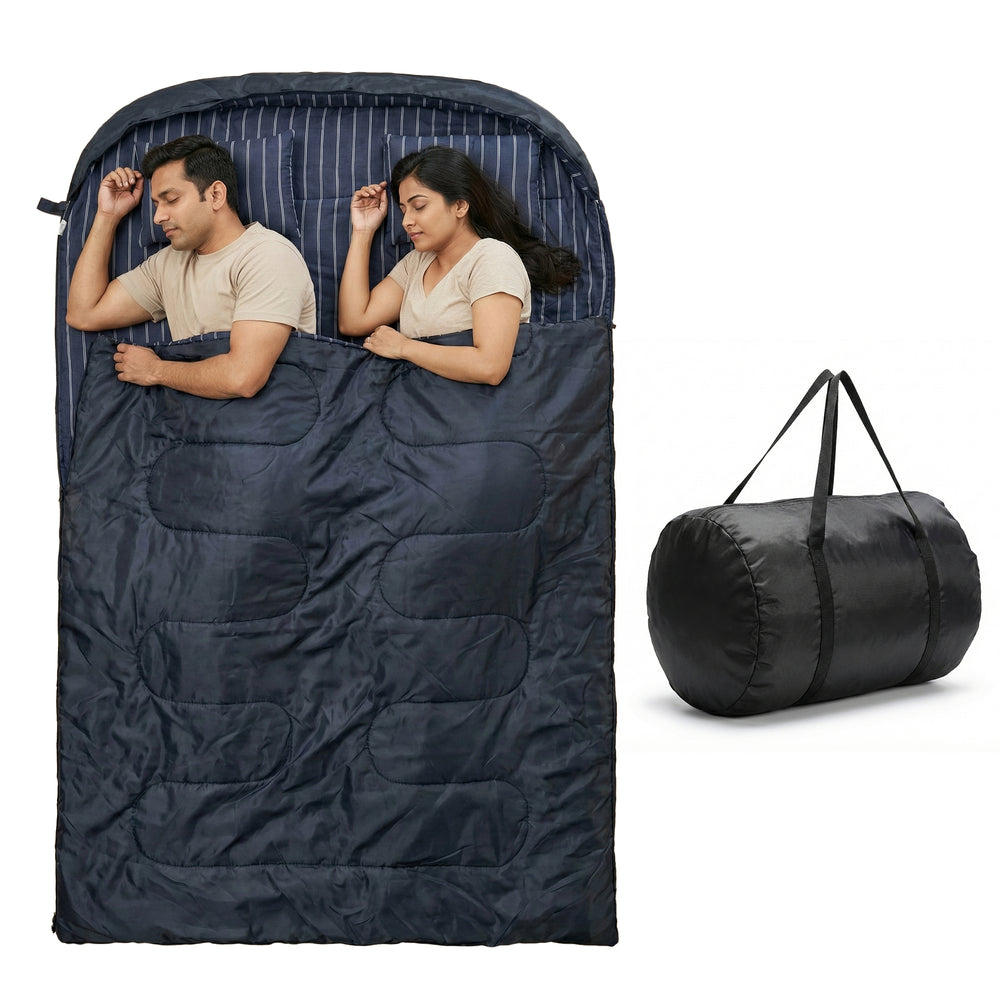 Double Sleeping Bag for Couples – Warm & Spacious Camping Bed image 0