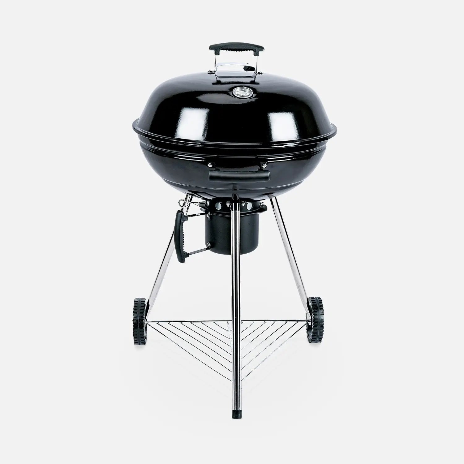 Portable Charcoal BBQ Grill with Lid & Wheels – Outdoor Kettle Barbecue image 2