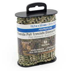 Poly Diamond Braided Polypropylene Rope 15.2m (50ft) x 3.9mm – Heavy-Duty Camo Utility Rope for Camping, Outdoor & Recreation image 0