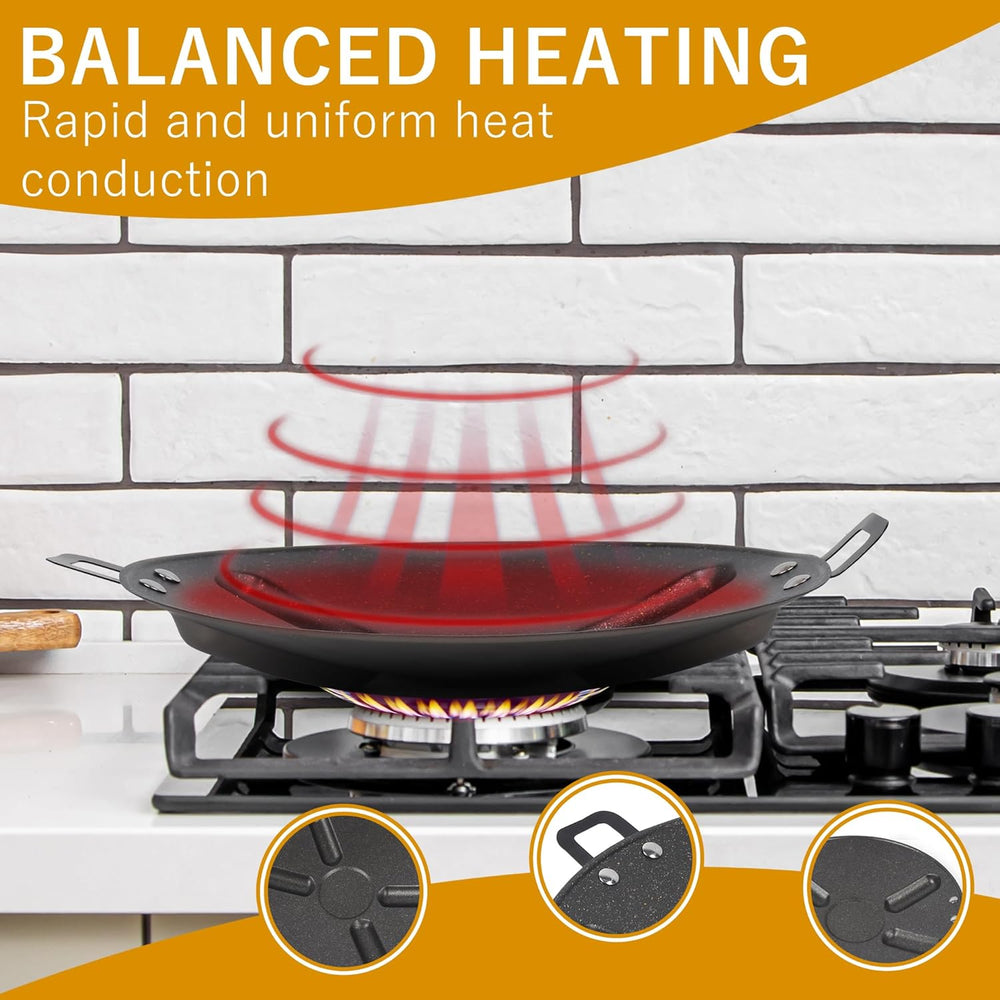 Non-Stick BBQ Grill Plate for Roasting, Cooking - Portable Stovetop, Indoor Outdoor Garden Camping, DIY Korean Barbecue Grill Pan Black image 2