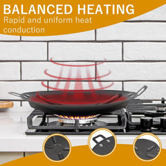 Non-Stick BBQ Grill Plate for Roasting, Cooking - Portable Stovetop, Indoor Outdoor Garden Camping, DIY Korean Barbecue Grill Pan Black image 2