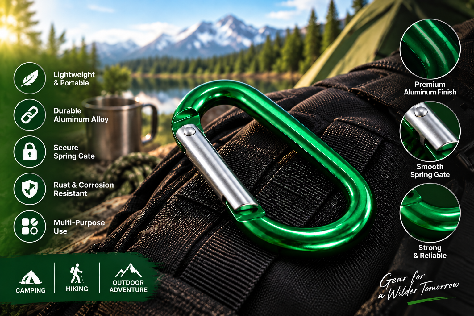 bisonberg|🔗 Strong & Durable Heavy-Duty Outdoor Aluminum Carabiner Clip