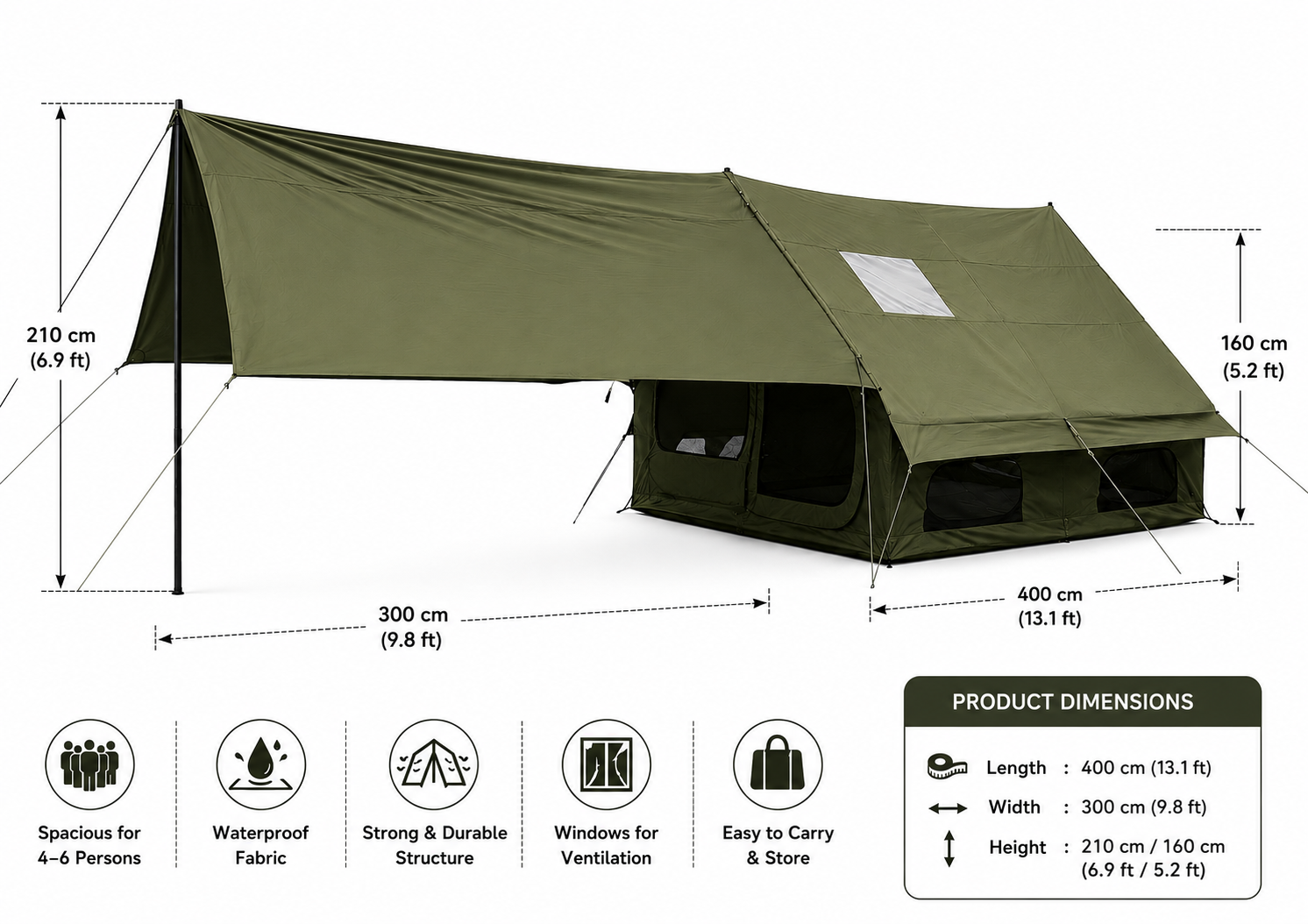 BISONBERG-Inflatable Camping a Air Tent – Waterproof Large Outdoor Family Shelter|