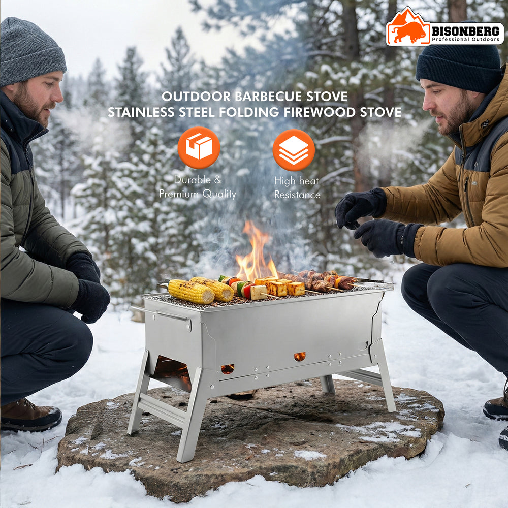 Portable Stainless Steel Charcoal BBQ Grill – Foldable Outdoor Camping Barbecue image 4
