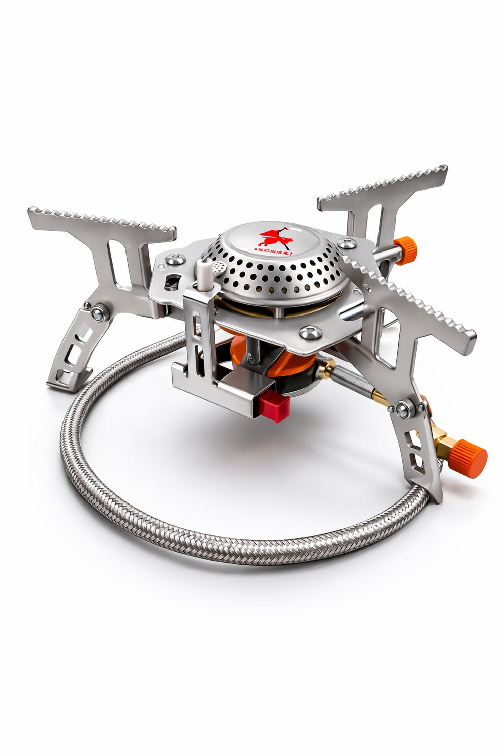 Bisonberg Portable Camping Gas Stove – Foldable Stainless Steel Backpacking Burner with Braided Hose | High Power Outdoor Cooking Stove for Trekking & Camping image 0