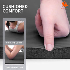 BISONBERG Yoga Mats For Women yoga mat for men Exercise mat for home workout yoga mat for women gym Non-Slip Mat for Men & Women Fitness - 15 mm Black 1 Piece image 1