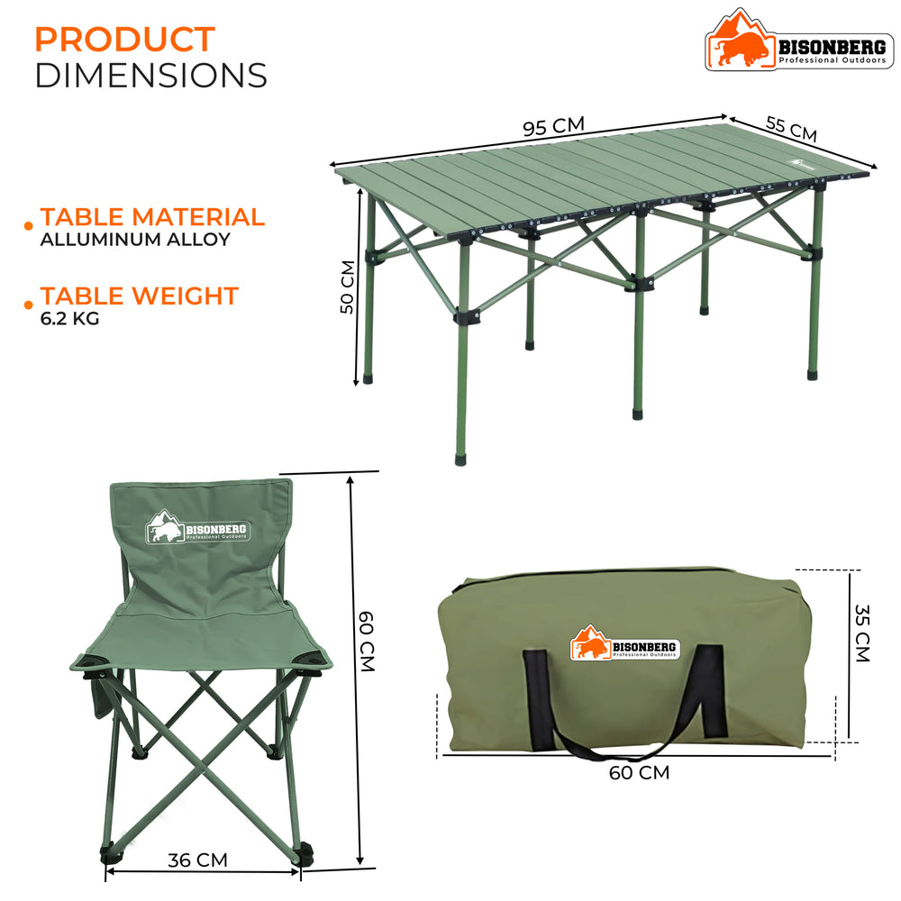 BISONBERG Aluminium Folding Camping Table Adjustable Height Table for Camping, Fishing, Hiking, Travel, Picnic, Beach - Aluminum (Square) image 2
