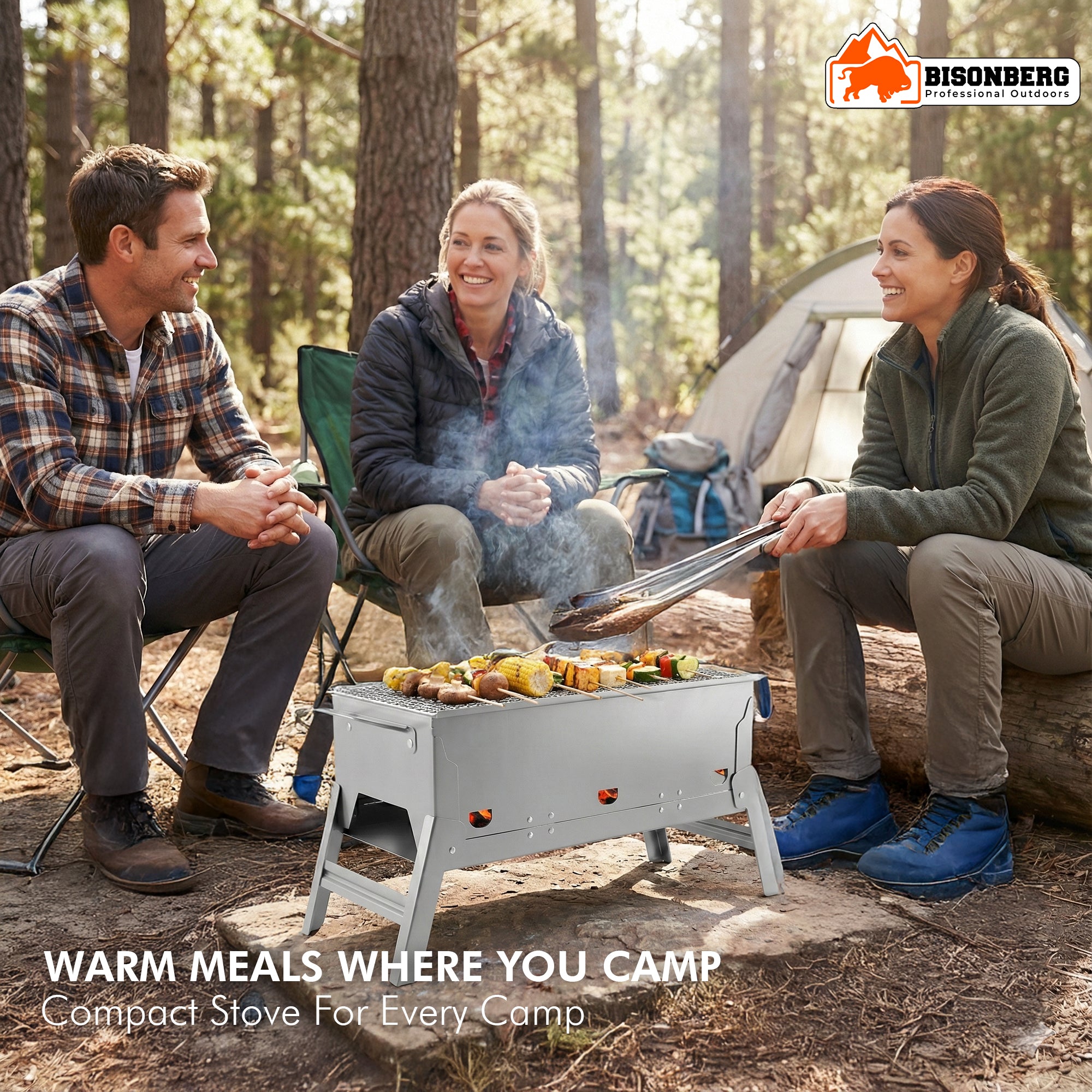 Portable Stainless Steel Charcoal BBQ Grill – Foldable Outdoor Camping Barbecue image 2