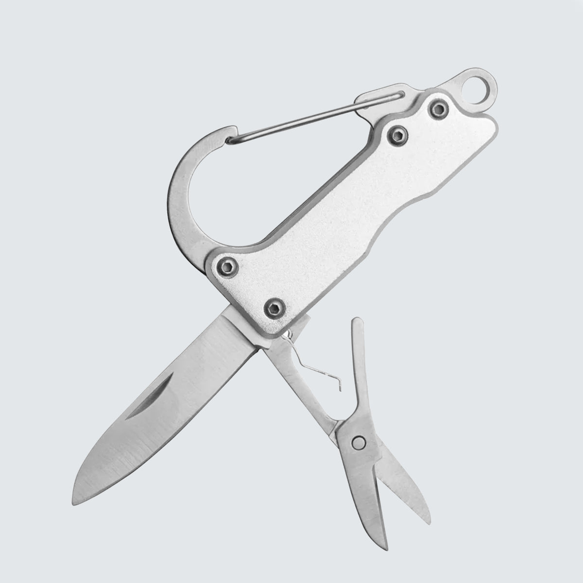 Bisonberg 6-in-1 Multifunctional EDC Tool – Folding Knife, Scissors, Carabiner Keychain & More