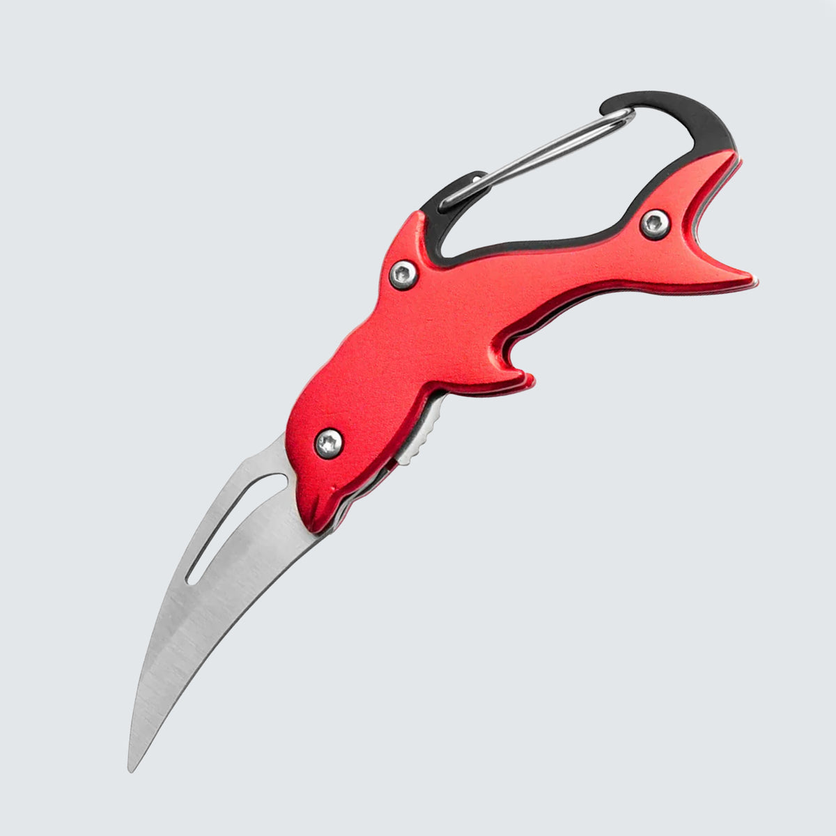 Bisonberg Dolphin Shape Folding Pocket Knife with Carabiner Clip – Mini Stainless Steel Utility Knife for Outdoor, Camping, Fishing, and Everyday Carry – Lightweight and Portable