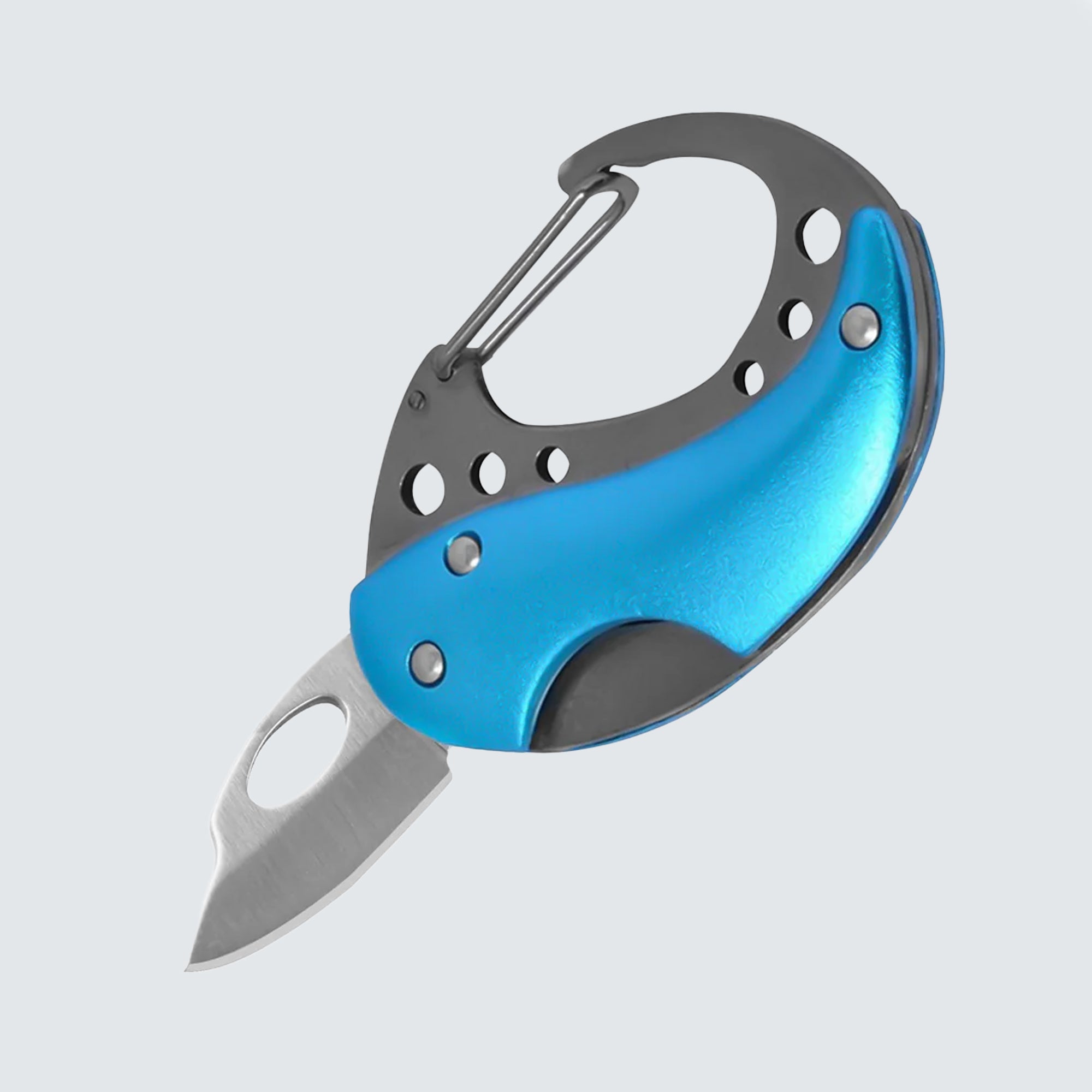 Bisonberg Mini Folding Knife with Carabiner Clip | Pocket EDC Knife for Camping, Hiking, Travel & Outdoor Use – Stainless Steel Blade – Compact & Multi-Color
