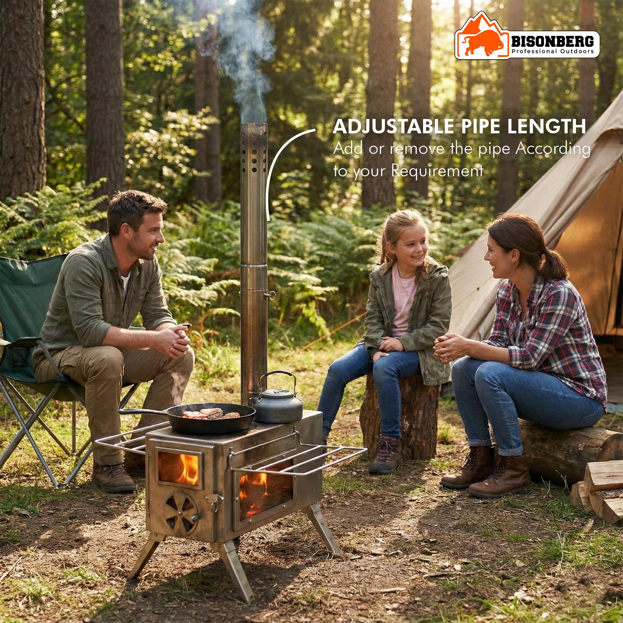 Stainless Steel Camping Wood Stove – Portable Outdoor Tent Heater & Cooker image 4