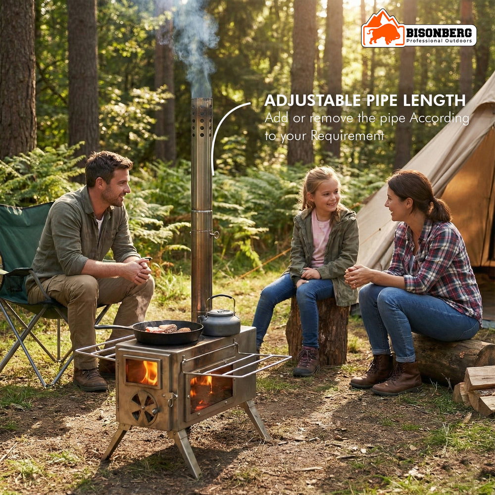 Stainless Steel Camping Wood Stove – Portable Outdoor Tent Heater & Cooker image 4