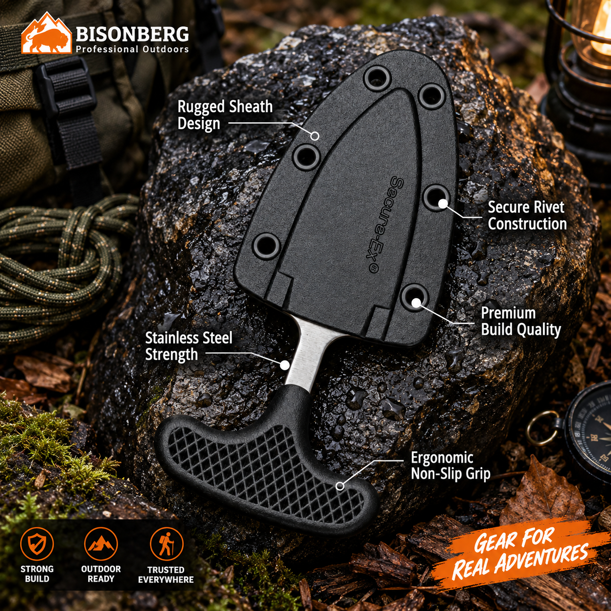 Bisonberg l  Premium Mini fixed Blade,Kitchen Utility And Outdoor Camping Knife|