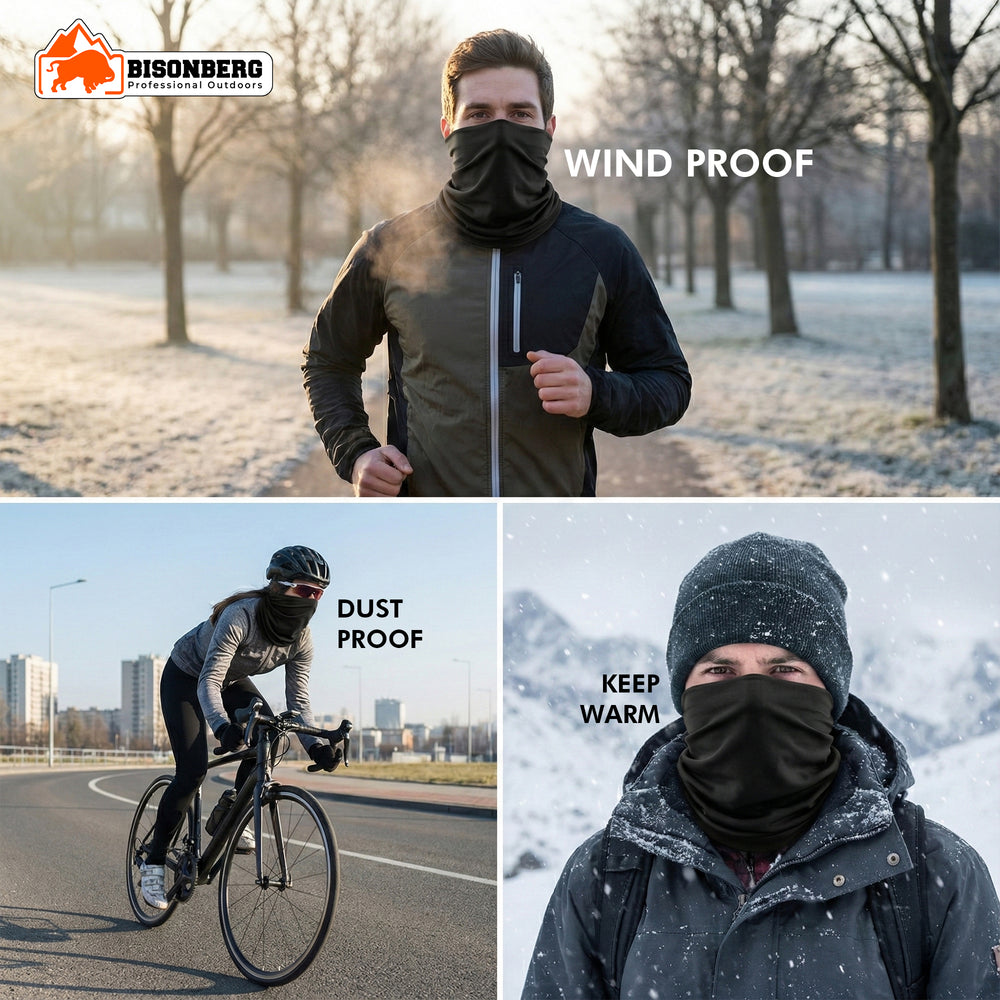 Black Neck Gaiter (Bandana) – Multifunctional Outdoor Face & Head Wrap image 3