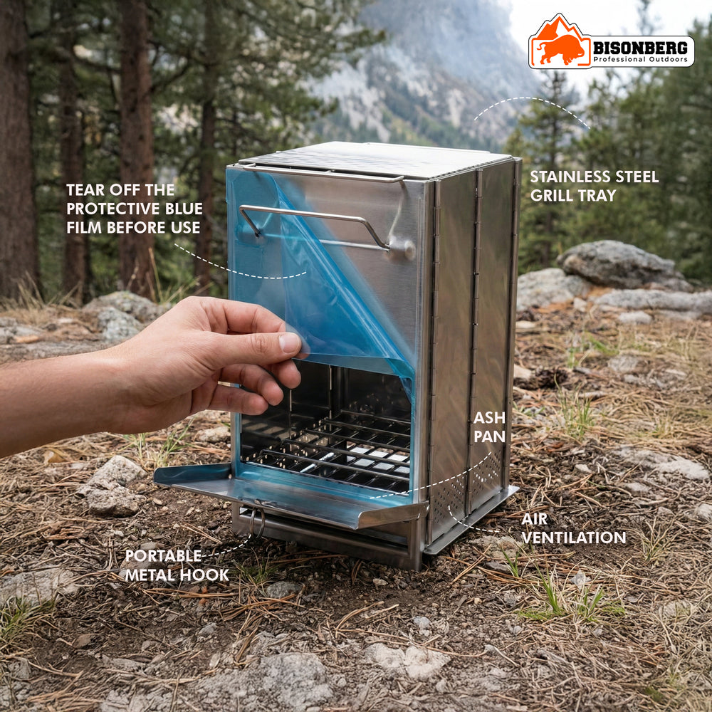 Stainless Steel Portable Camping Stove – Foldable Wood Burning Outdoor Cooker image 2