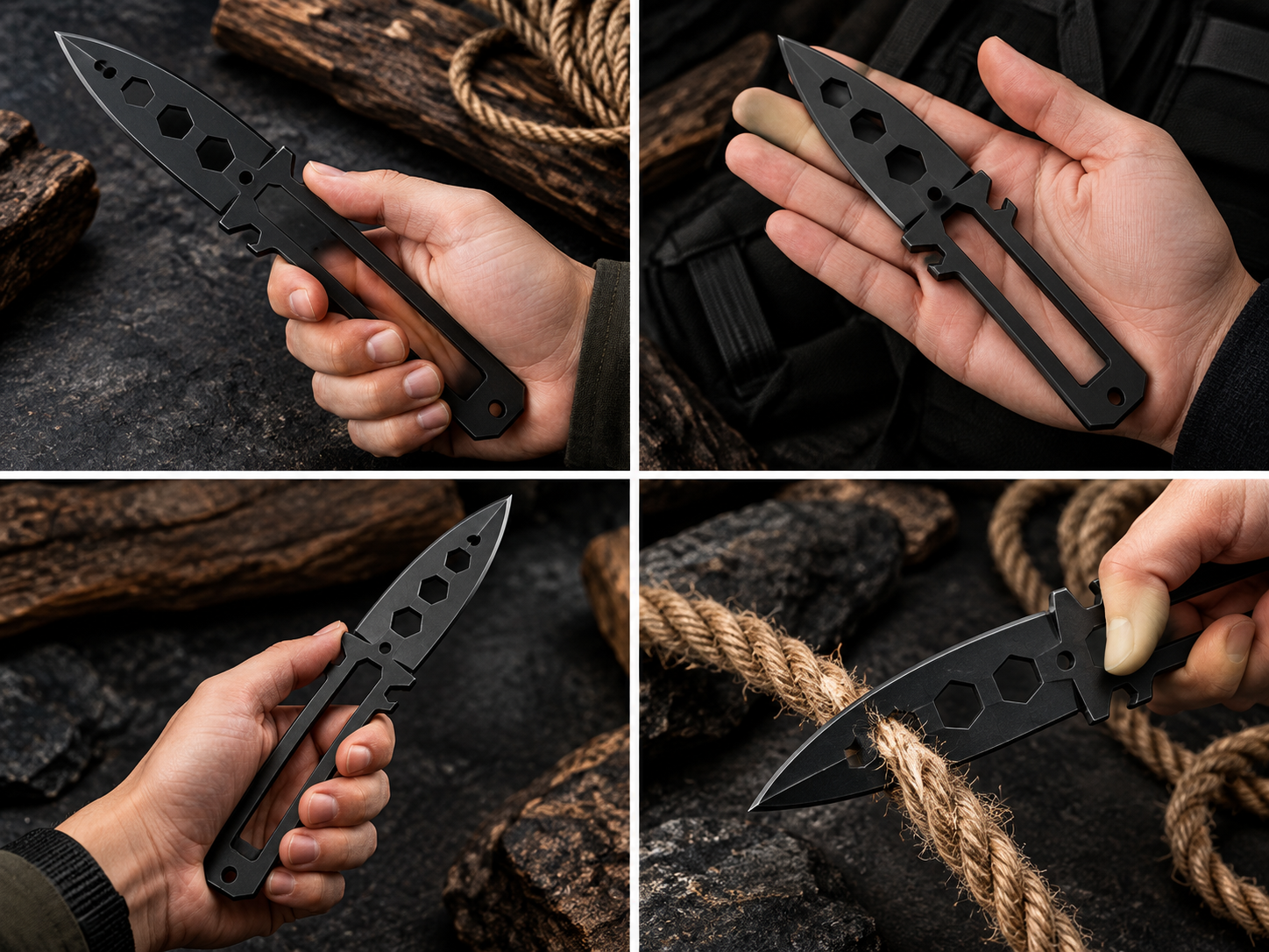 Bisonberg |Skeletonized Fixed Blade Camping & Outdoor Survival Knife