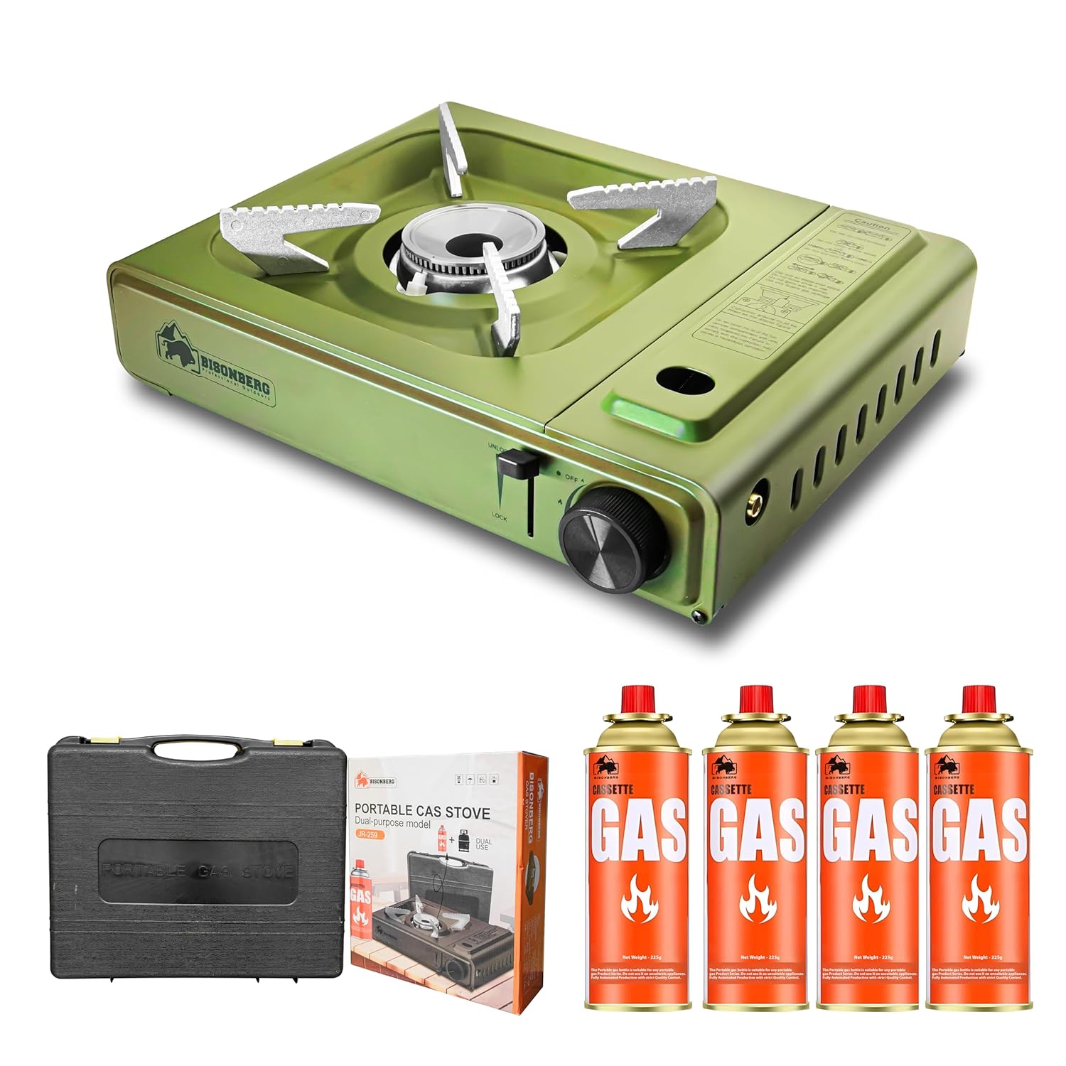 Camping Portable Gas Stove 2900W | Butane Gas Chulha for Outdoor Travel Stove, Trekking With 4 Butane Gas Canister image 0