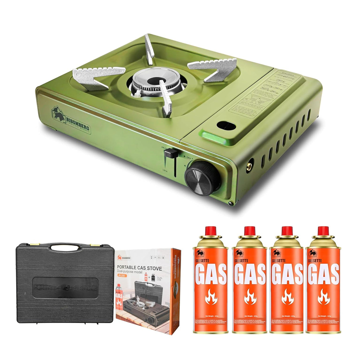 Camping Portable Gas Stove 2900W | Butane Gas Chulha for Outdoor Travel Stove, Trekking With 4 Butane Gas Canister image 0