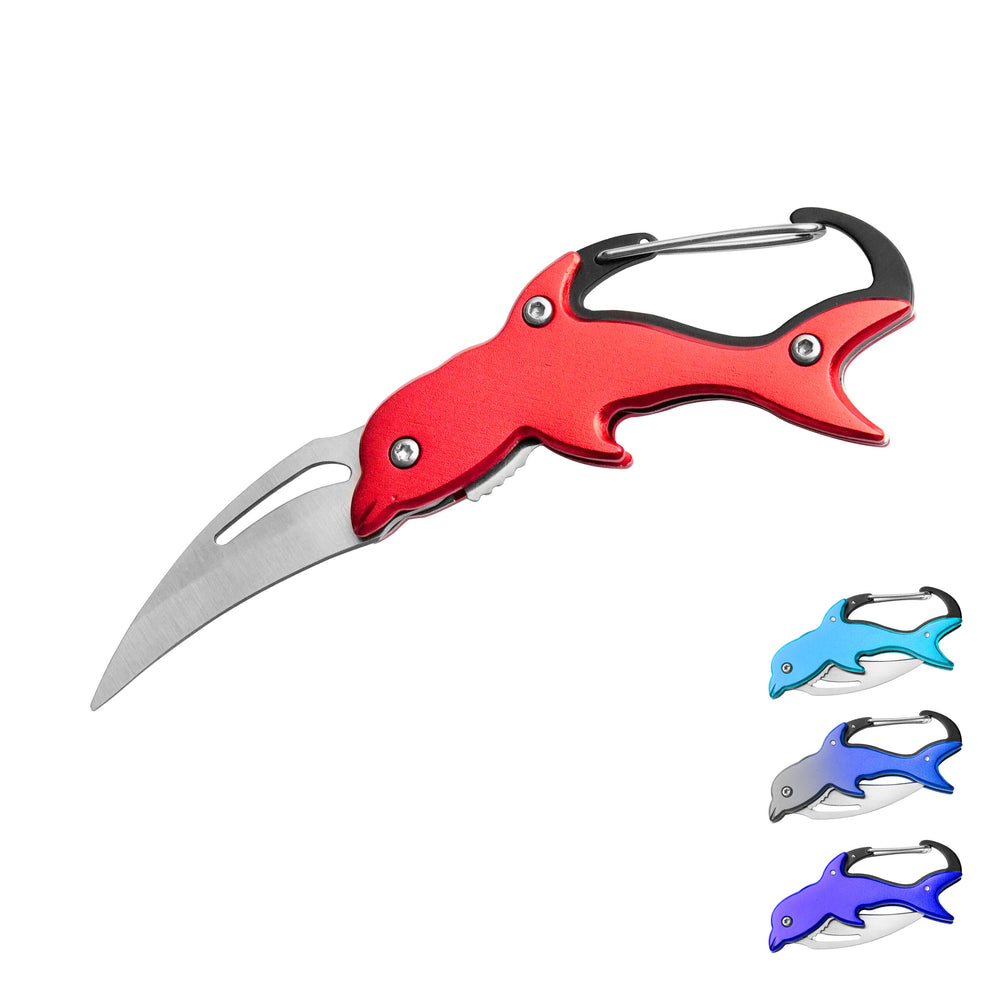 Bisonberg Dolphin Shape Folding Pocket Knife with Carabiner Clip – Mini Stainless Steel Utility Knife for Outdoor, Camping, Fishing, and Everyday Carry – Lightweight and Portable image 0