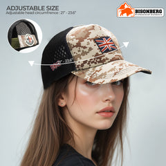 Bisonberg Digital Army Print Trucker Cap Military-Inspired Style with Patriotic Edge image 2