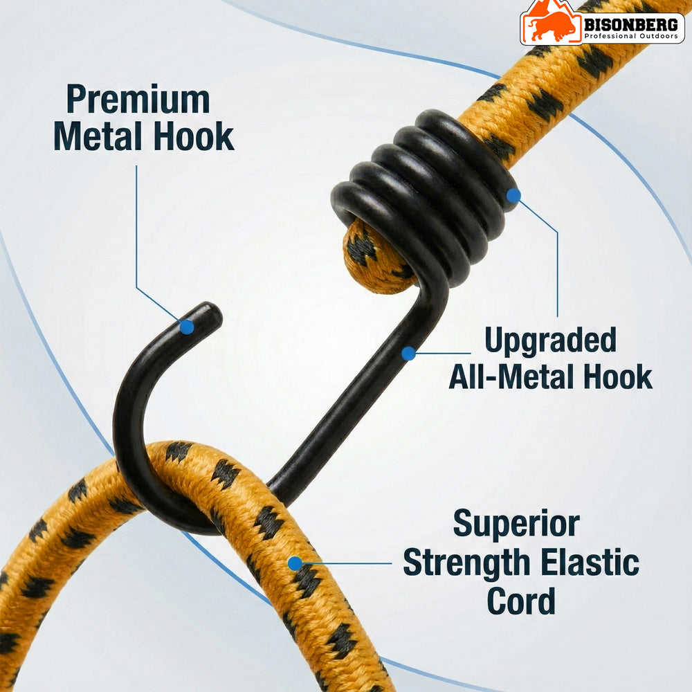 Heavy-Duty Elastic Bungee Cords with Hooks – Multi-Color Tie-Down Straps image 4