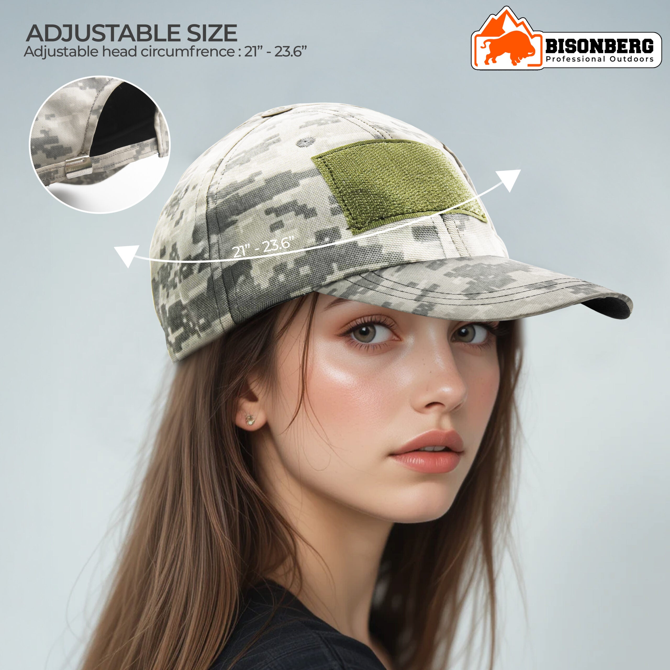 BisonBerg tactical hat, adjustable camo cap, men’s military cap image 4