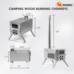 Stainless Steel Camping Wood Stove – Portable Outdoor Tent Heater & Cooker image 1