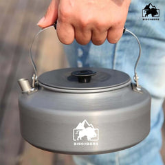 BISONBERG 0.8L Portable Water Kettle Water Pot | Teapot Coffee | Tea Kettle Outdoor Camping Hiking Picnic Pot - Aluminum Alloy (Orange) image 2