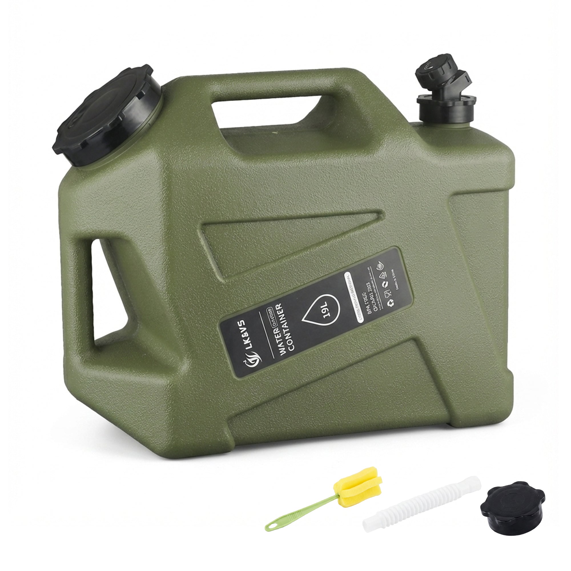 12L Portable Water Container with Spout & Dual Handles – Heavy-Duty Outdoor Water Can (Green) image 0