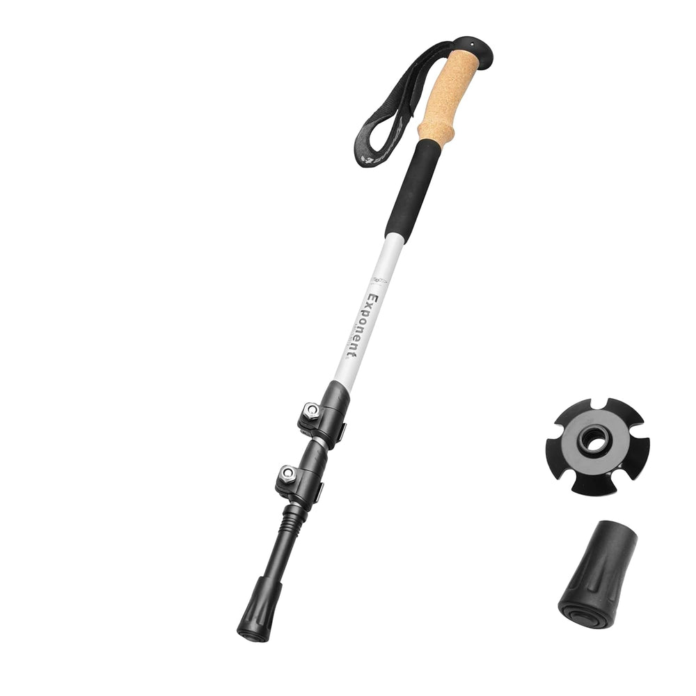 BISONBERG Trekking Pole, 65-130 cm Adjustable Height, Ergonomic EVA Handle, Aluminium Walking Stick for Camping, Nordic Walking, Trail Hiking, Travel Adventures, Black image 0