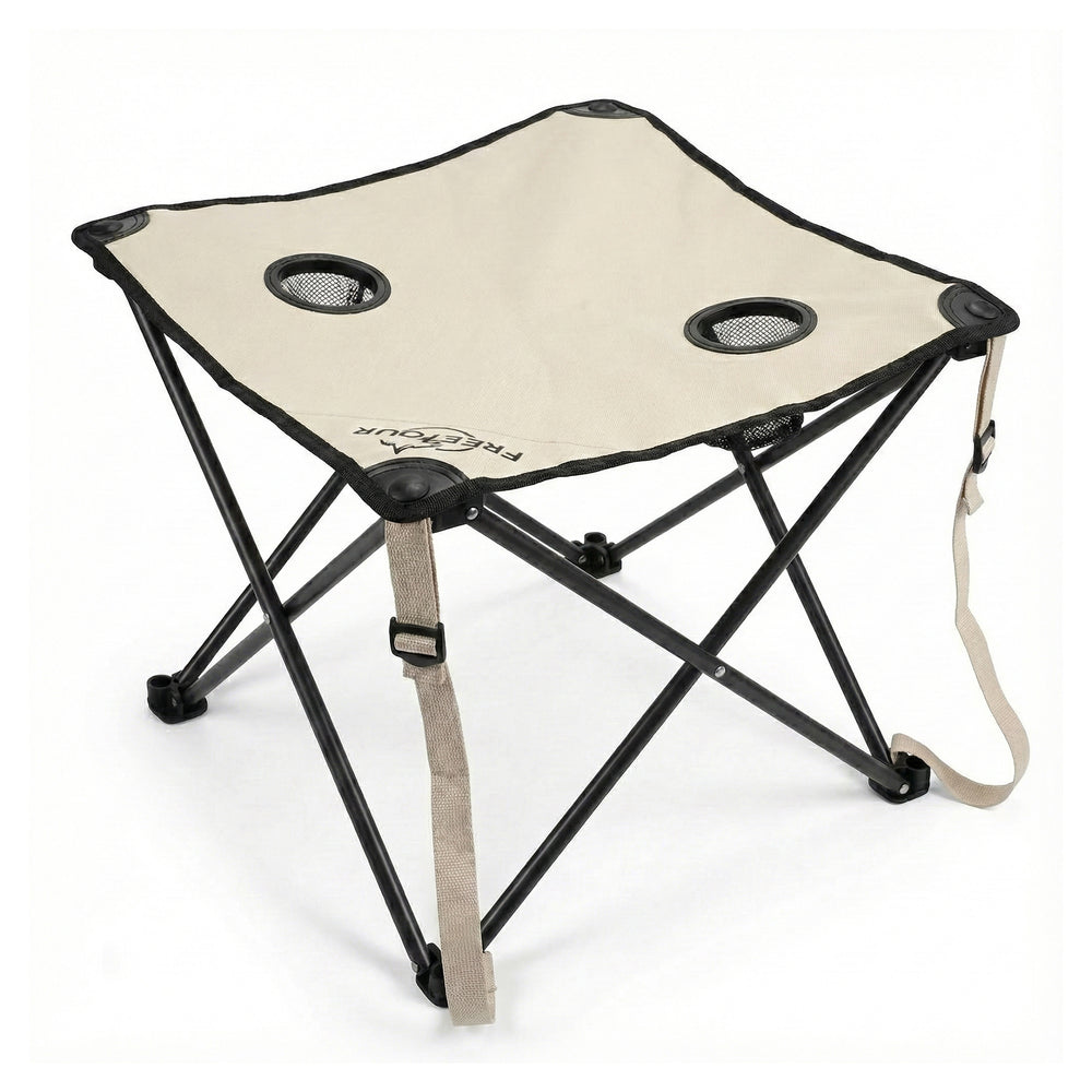 Foldable Camping Stool with Cup Holders – Portable Outdoor Seat image 0