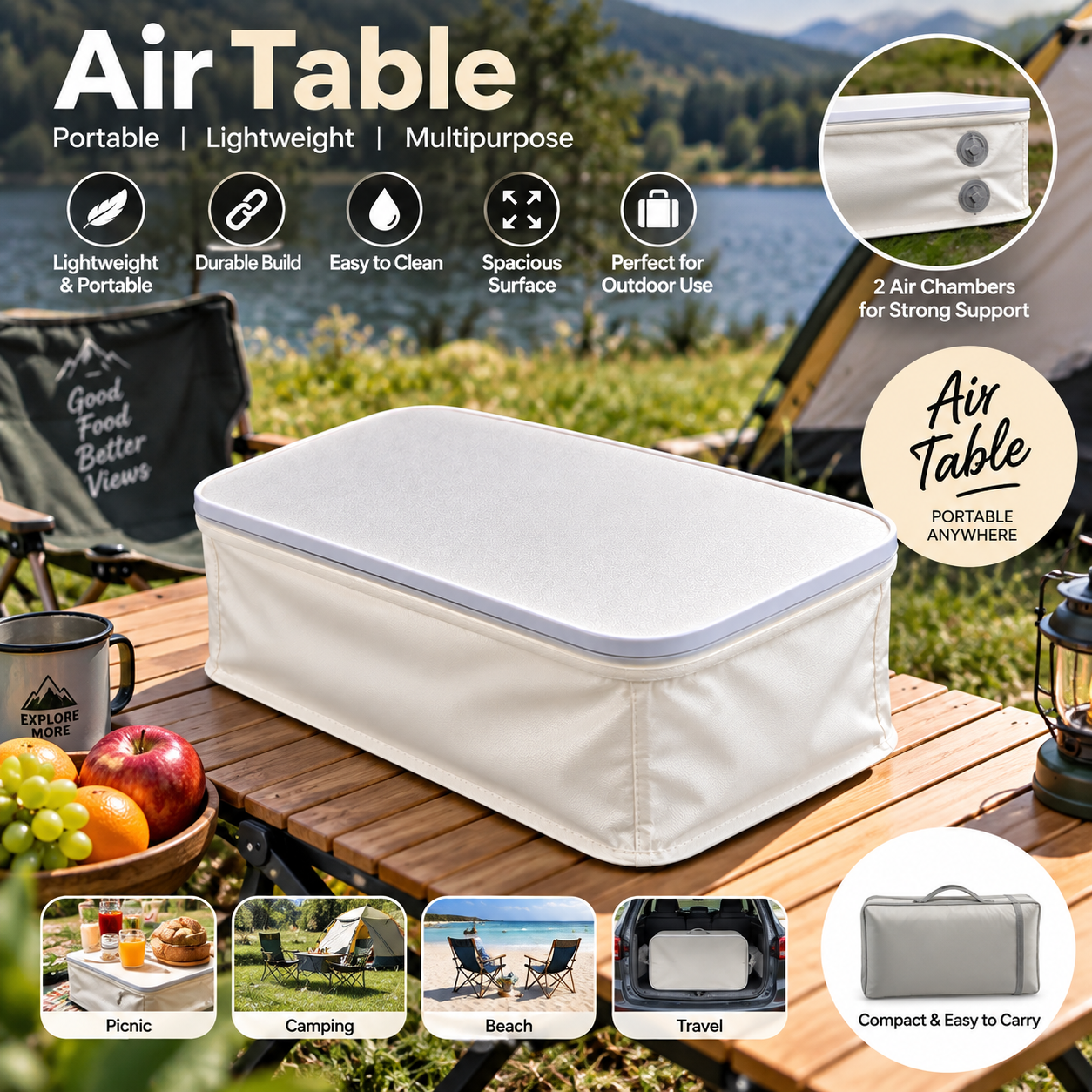 Bisonberg|  Premium Portbale, Lightwait, Multipurpose Air-Tble