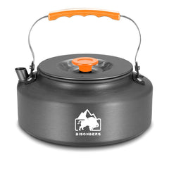 BISONBERG 1.6 L Portable Water Kettle Water Pot | Teapot Coffee | Tea Kettle Outdoor Camping Hiking Picnic Pot - Aluminum Alloy (Orange) image 0