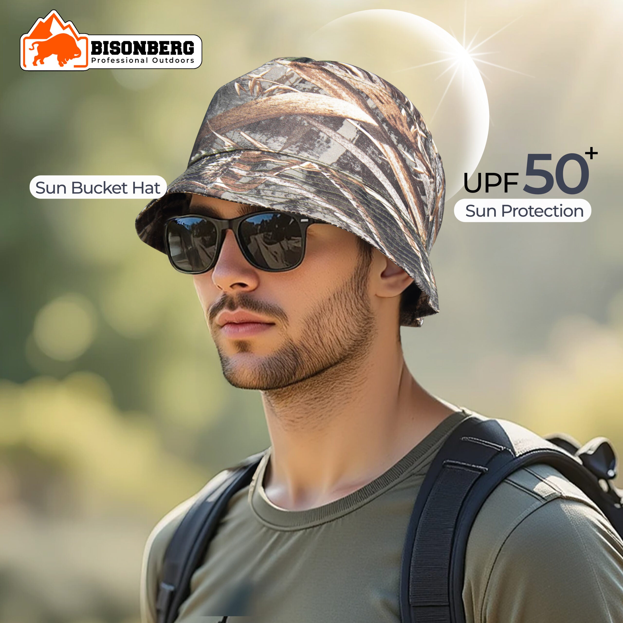 Bisonberg Earthtone Camo Bucket Hat Nature-Inspired Street Style with a Rugged Edge image 2