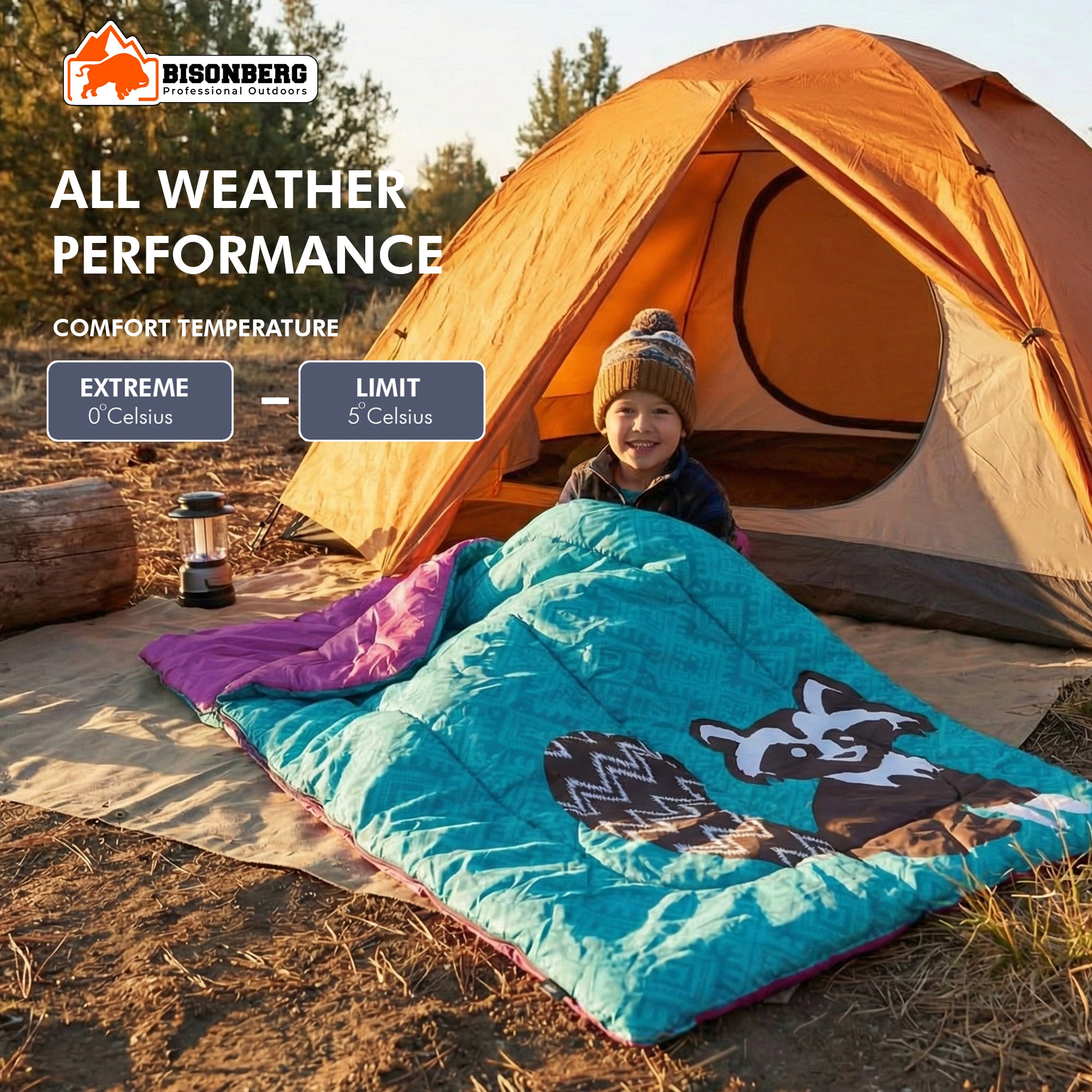 Kids Raccoon Sleeping Bag – Warm & Colorful Camping Sleep Sack image 3
