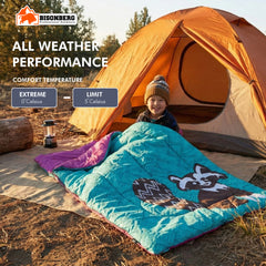 Kids Raccoon Sleeping Bag – Warm & Colorful Camping Sleep Sack image 3